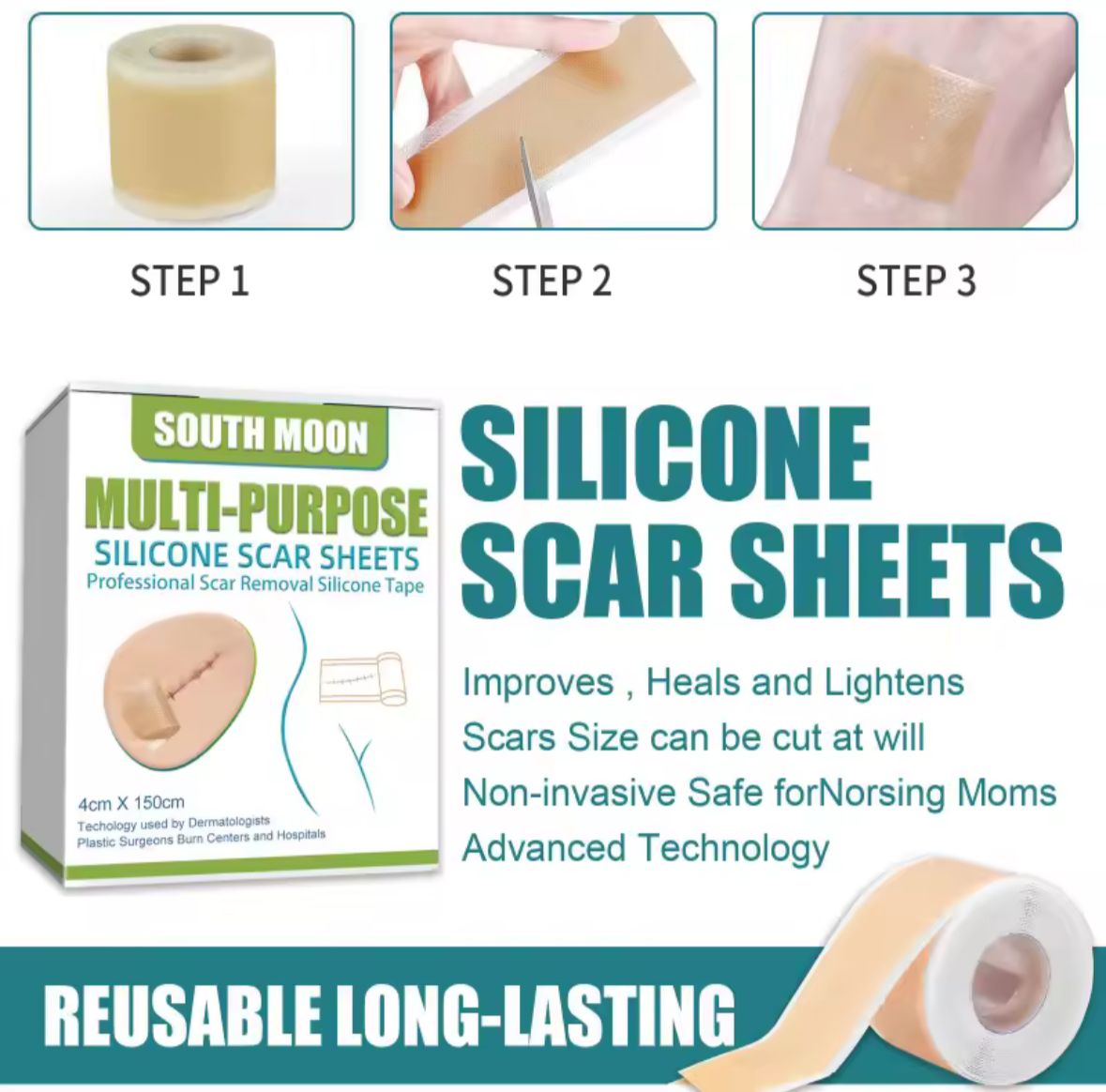 CINTA SILICONA PARA CICATRIZ